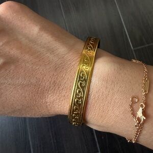 SABONA of London Juniper Gold 9mm Cuff Bracelet Sz 7”